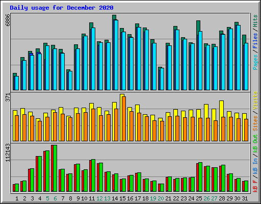 Daily usage for December 2020