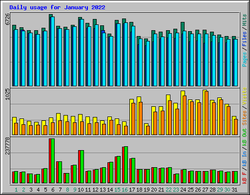 Daily usage for January 2022