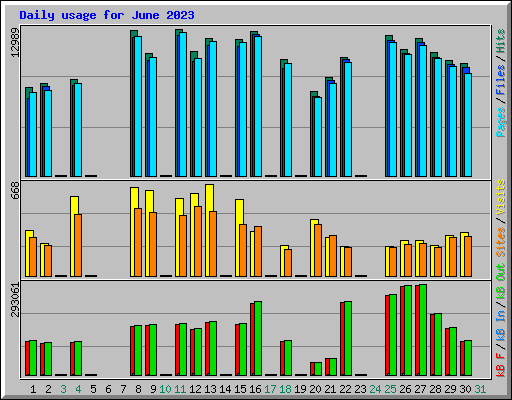 Daily usage for June 2023