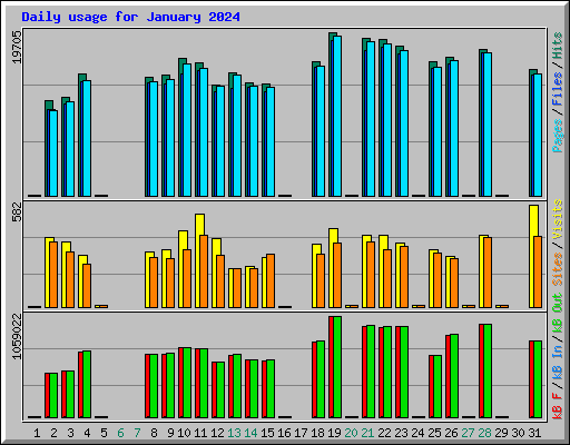 Daily usage for January 2024