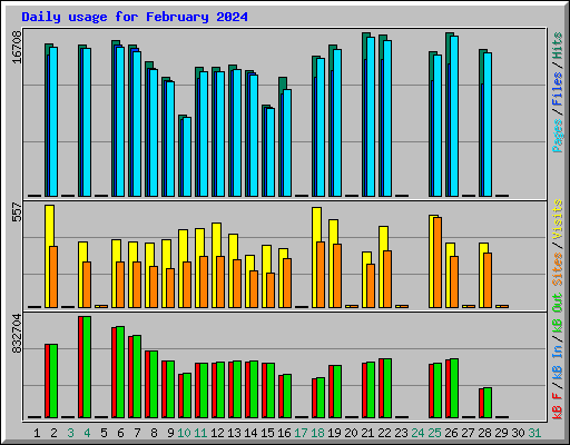 Daily usage for February 2024