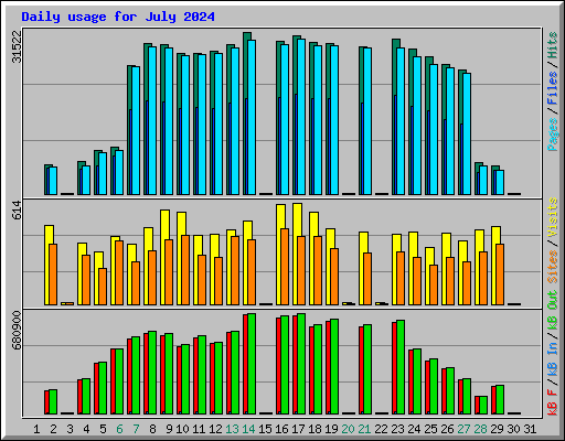 Daily usage for July 2024