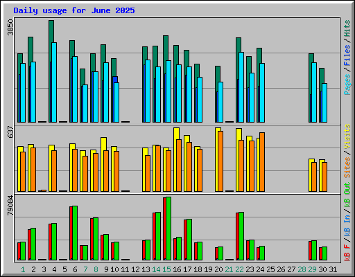 Daily usage for June 2025