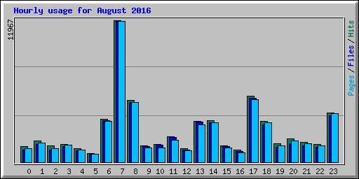Hourly usage for August 2016