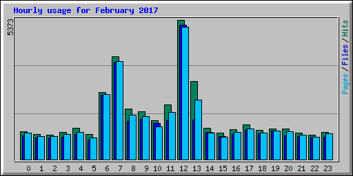 Hourly usage for February 2017