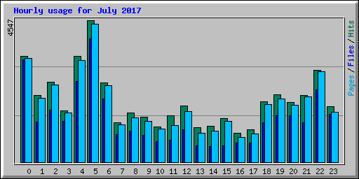Hourly usage for July 2017