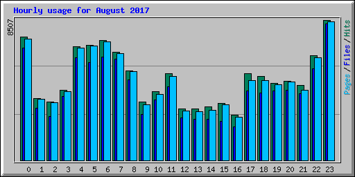 Hourly usage for August 2017