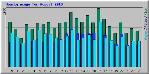 Hourly usage for August 2018