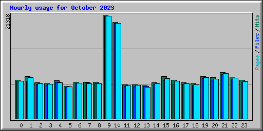 Hourly usage for October 2023
