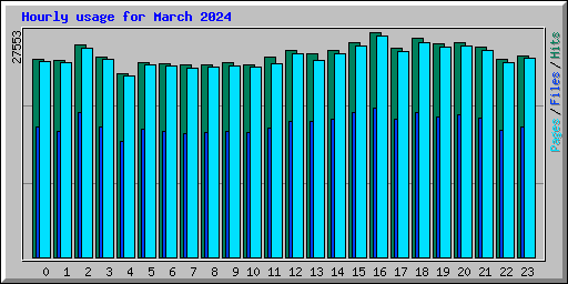 Hourly usage for March 2024
