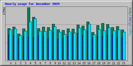Hourly usage for December 2025