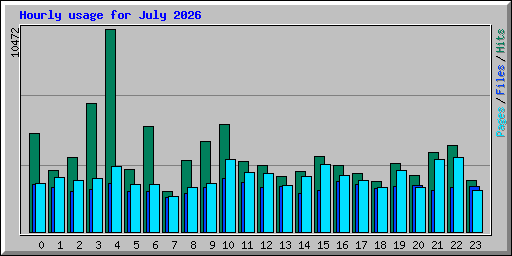 Hourly usage for July 2026